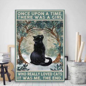 Once Upon A Time There Was A Girl Loves Cats Poster