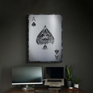 Silver Ace Of Spades Card