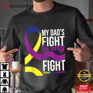 My Dads Fight is My Fight Bladder Cancer Awareness Men black sweatshirt 3