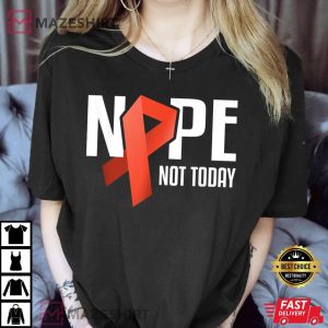 Nope Not Today Kidney Cancer Orange Support Ribbon Women black