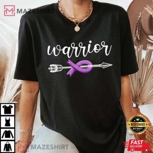 Pancreatic Cancer Warrior Shirt Awareness Tee Believe Women black