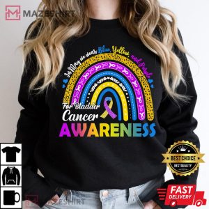 Rainbow In May We Wear Blue Yellow Purple For Bladder Cancer Women black sweatshirt