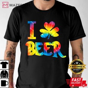 I Love Beer Irish St Patricks Day Shamrock T-Shirt