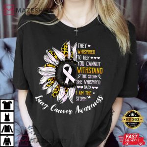 She Whispered I Am The Storm Lung Cancer Awareness Women black