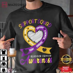 Support Squad Bladder Cancer Awareness Ribbon Appendix Women Men black sweatshirt