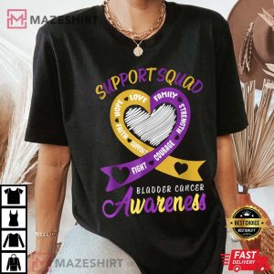 Support Squad Bladder Cancer Awareness Ribbon Appendix Women Women black