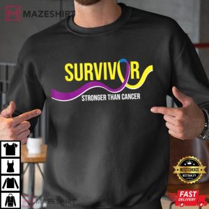Survivor Stronger Than Cancer Bladder Cancer Awareness Men black sweatshirt