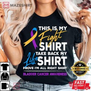 This Is My Fight Shirt Bladder Cancer Awareness Month Ribbon Women black t shirt 2