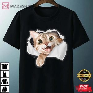 Cute Cat Mom Dad Kitten Torn Fathers Mothers Day Unisex black