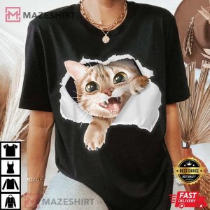 Cute Cat Mom Dad Kitten Torn Fathers Mothers Day Women black