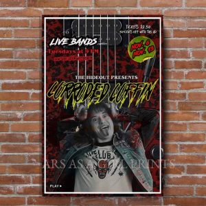 Eddie Munson Corroded Coffin Mock Band Flyer Poster