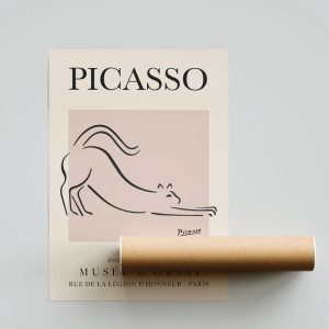 Picasso The Cat Exhibition Vintage Line Art Poster 2