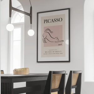 Picasso The Cat Exhibition Vintage Line Art Poster 3