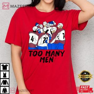 Funny Hockey Design Too Many Men On the Ice Love Hockey Red