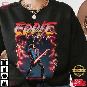 Vintage Eddie Munson Playing Guitar Sweatshirt