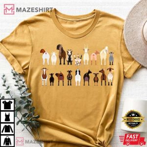 Goat Lover Animal In A Row T-Shirt