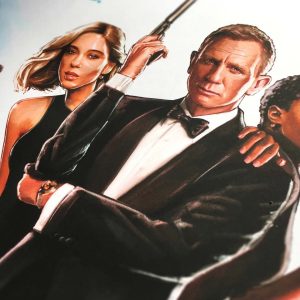 No Time To Die 83 A3 Retro Painted James Bond 007 Movie Poster 1