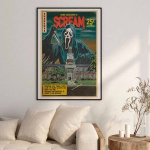 Scream Movie Retro Poster Ghost Scream Wall Art Poster 3