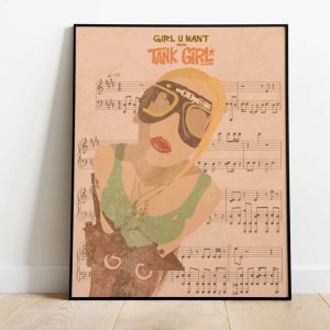 Tank Girl Custom Theme Tune Sheet Music Wall Art poster 1