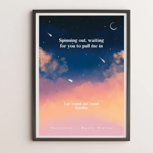 Harry Styles inspired print Satellite lyrics poster Harrys house wall art love on to 1