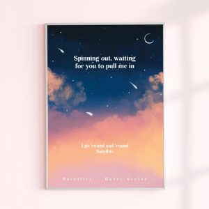 Harry Styles inspired print Satellite lyrics poster Harrys house wall art
