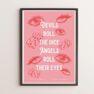 Taylor Swift inspired print Cruel Summer lyrics poster