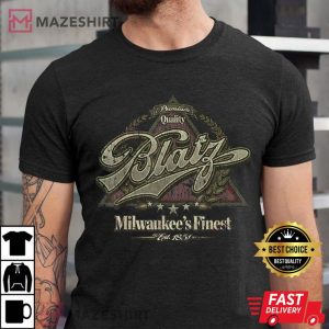 Blatz Beer Milwaukee Men black t shirt 2