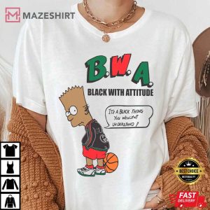 Black Bart Simpson B.W.A. Black With Attitude 90s Bootleg t shirt
