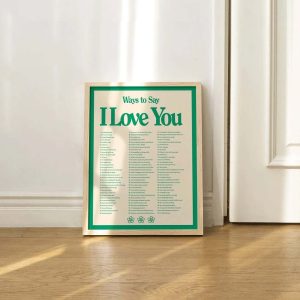 I Love You Wall Print Retro Wall Decor