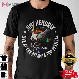 Jimi Hendrix Adult T Shirt Atlanta Pop Festival 1970 tee