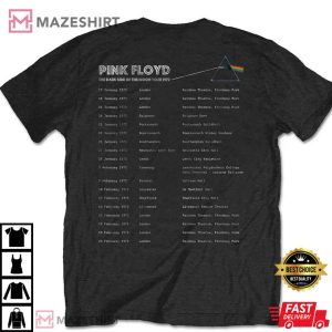 Pink Floyd Adult T Shirt Dark Side of the Moon 1972 Tour tee