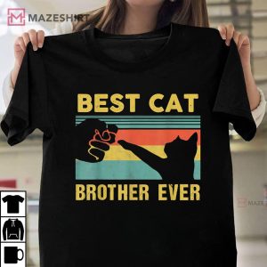 Best Cat Brother Ever Vintage Cats Happy Fathers Day Unisex shirt 2