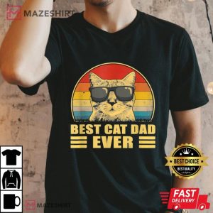 Best Cat Dad Ever Bump Fit Fathers Day Gift Daddy For Men Men black t shirt 2 2