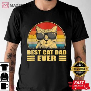 Best Cat Dad Ever Bump Fit Fathers Day Gift Daddy For Men Men black t shirt 2