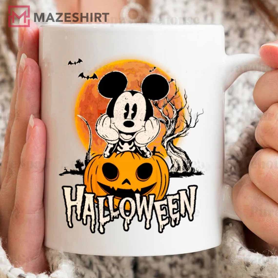 Mickey Skeleton With Pumpkin Halloween Gift Mug Mickey Skeleton With Pumpkin Halloween Gift Mug