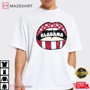 Alabama Lips Distressed Solid Man White