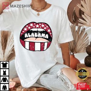 Alabama Lips Distressed Solid Men black t shirt