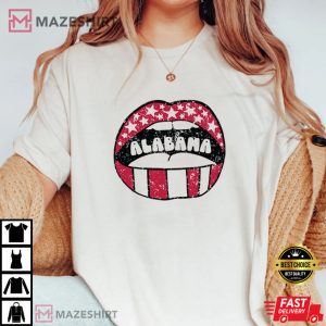 Alabama Lips Distressed Solid Women white