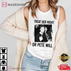 Pete Davidson Treat Her Right Or Pete Will Men black t shirt