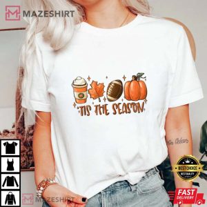 Coffee Dry Leaf Football and Halloween Tis The Season Women white