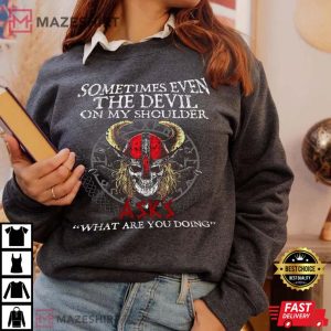 Sometimes Even the Devil on My Shoulder Asks What Are You Doing Men black t shirt3