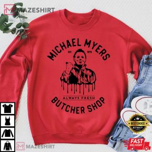 Michael Myers Butcher Shop Men black t shirt
