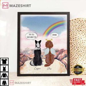 Dog Memorial Rainbow Bridge Pet Custom Portrait Poster