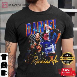 Daniel Ricciardo Vintage 90s Rap Men black t shirt 2