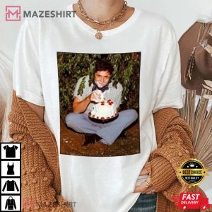 Johnny Cash Eating A Cake Under A Tree 80s 2