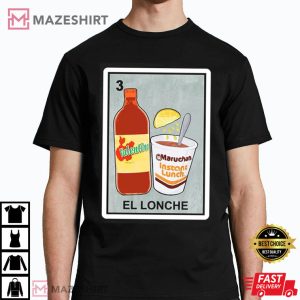 El Lonche The Lunch Hot Sauce Valentina Sopa Soup Loteria Mexican Bingo Style Graphic