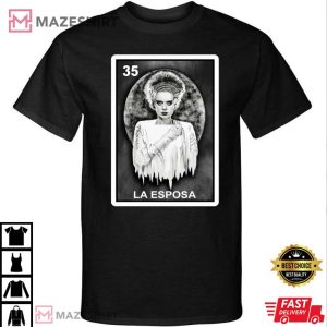 La Esposa Bride of Frankenstin Loteria Mexican Bingo Style Graphic
