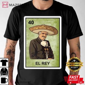 El Rey Vicente Fernandez Loteria Mexican Bingo Style Graphic T-Shirt