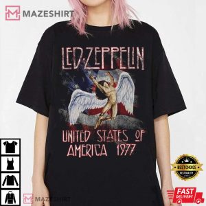 Ladies Color Led Zeppelin Tour 1977 T Shirt 1