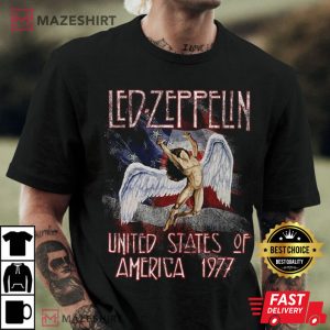 Ladies Color Led Zeppelin Tour 1977 T Shirt 3
